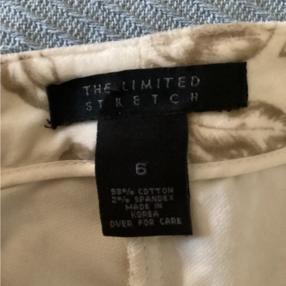 Vintage velvet pants from The Limited. Flared. Size 6. Cream with brown flowers. - Picture 4 of 4